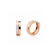 Rose Gold Pearl Hoop Earrings